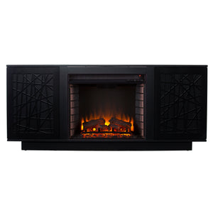 Low-profile media cabinet w/ electric fireplace Image 4