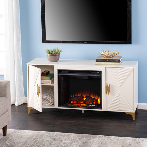 Image of Fireplace media console w/ storage Image 4