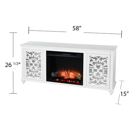 Image of Low-profile media console w/ electric fireplace Image 7