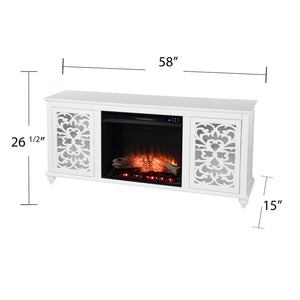 Low-profile media console w/ electric fireplace Image 7