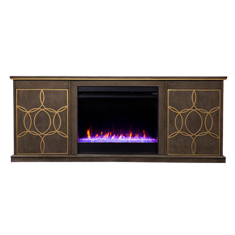 Image of Low-profile media console w/ color changing fireplace Image 3