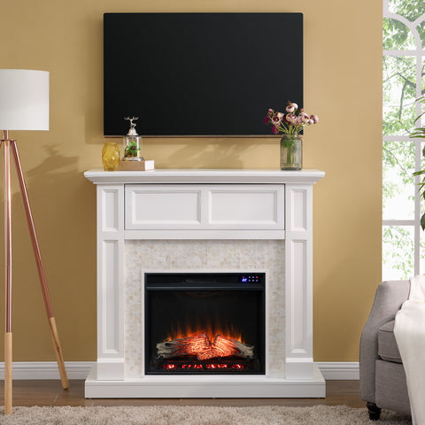 Image of Media fireplace w/ tile surround Image 3