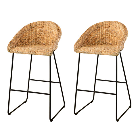 Image of Pair of water hyacinth bar stools Image 5