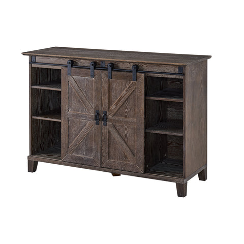 Image of Multifunctional media stand with sliding barn doors Image 5