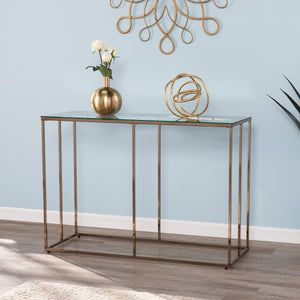 Nicholance Contemporary Glass-Top Console Table