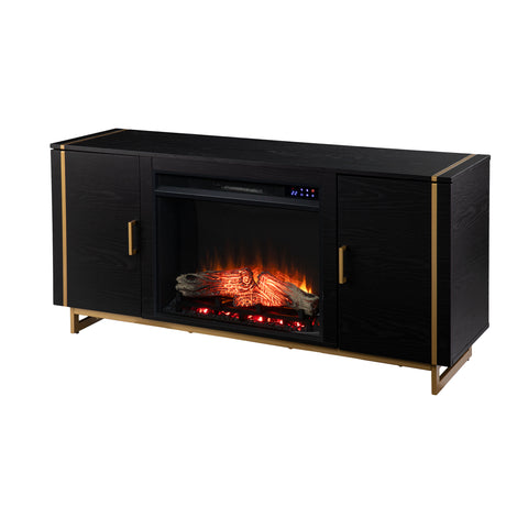 Image of Low-profile media fireplace w/ storage Image 6