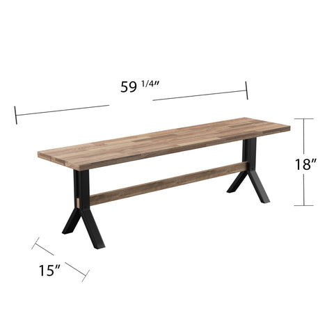 Image of Outdoor bench w/ steel legs Image 9