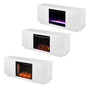 Low-profile media cabinet w/ electric fireplace Image 8