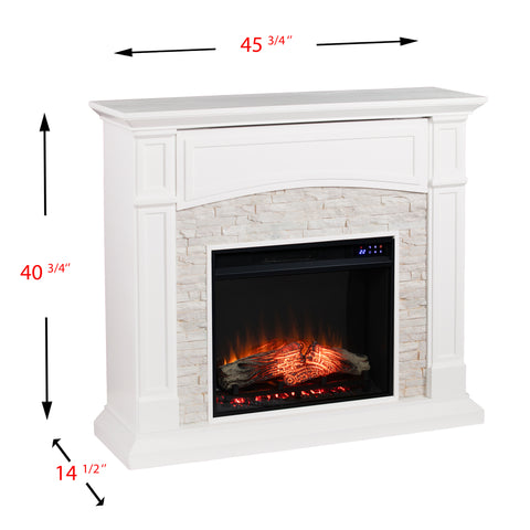 Image of Seneca Electric Touch Screen Media Fireplace - White