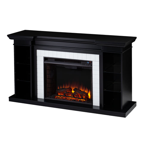 Image of Electric fireplace curio w/ storage Image 5