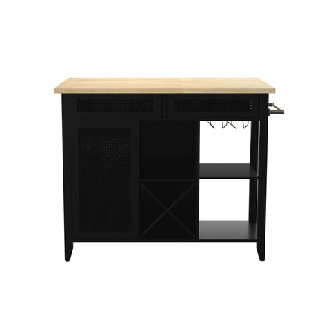 Image of Stationary kitchen island w/ drop-leaf countertop Image 3