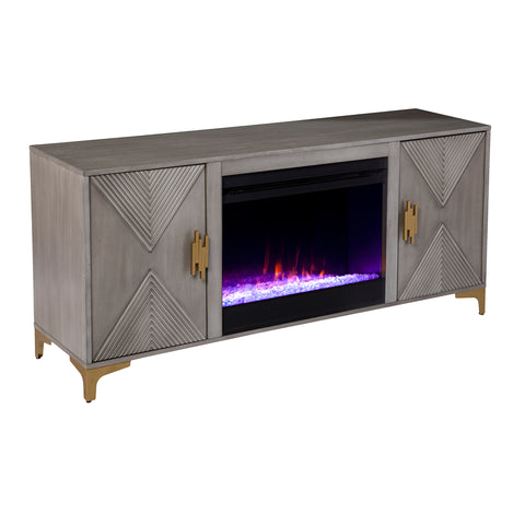 Image of Color changing fireplace console w/ storage Image 4