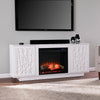 Low-profile media cabinet w/ electric fireplace Image 1