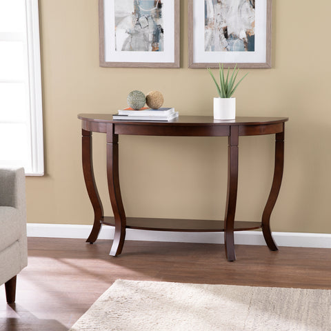 Image of Demilune console table w/ shelf Image 1