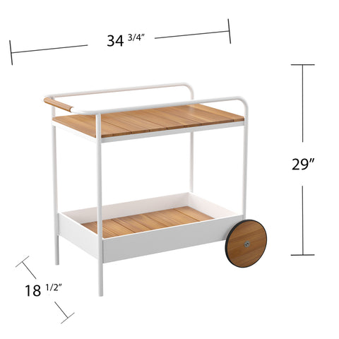 Image of Modern indoor/outdoor beverage trolley w/ storage Image 7