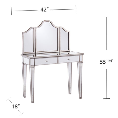 Image of Glam vanity desk w/ matching mirror Image 6