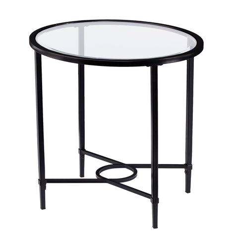 Image of Quinton Metal/Glass Oval Side Table