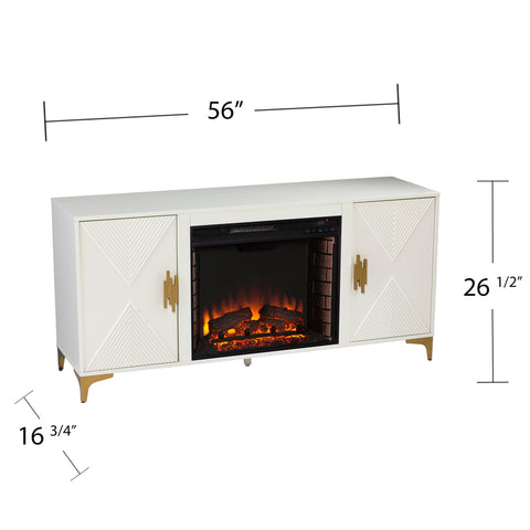 Image of Fireplace media console w/ storage Image 10