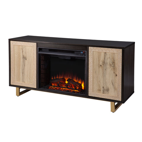 Image of Modern electric fireplace w/ storage Image 3