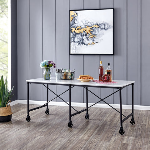 Image of Multipurpose kitchen or craft table on wheels Image 1