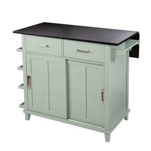 Stationary kitchen island w/ drop-leaf countertop Image 3