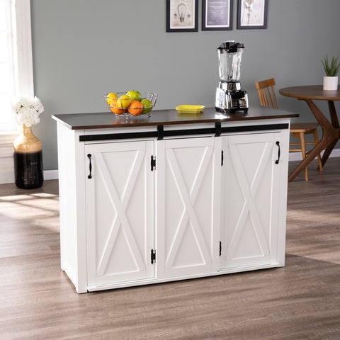 Image of Large stationary kitchen island w/ storage Image 1