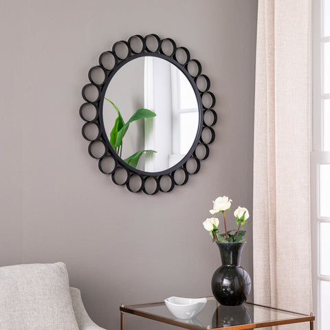 Image of Hanging mirror w/ decorative frame Image 1