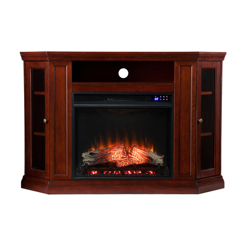 Image of Electric fireplace curio cabinet w/ corner convenient functionality Image 4