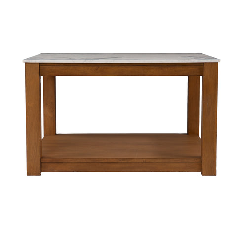 Image of Faux marble top coffee table w/ display storage Image 3