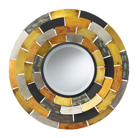 Image of Round wall mirror with multicolor frame Image 6