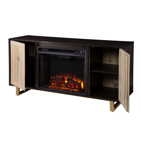 Image of Modern electric fireplace w/ storage Image 7