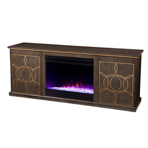 Image of Low-profile media console w/ color changing fireplace Image 4