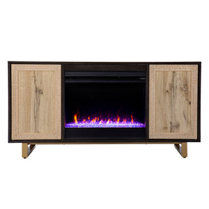 Color changing electric fireplace w/ media storage Image 2