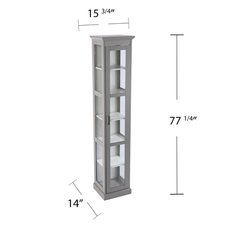 Image of Curio cabinet with glass door Image 9