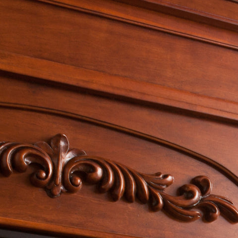 Image of Handsome bookcase fireplace w/ striking woodwork details Image 2