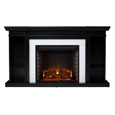 Image of Electric fireplace curio w/ storage Image 3