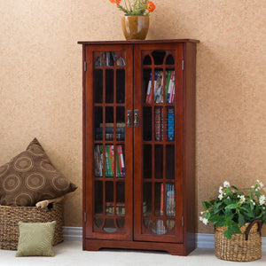 Window Pane Media Cabinet - Cherry