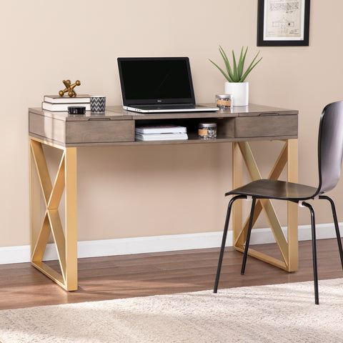 Image of Writing desk w/ unique storage Image 1