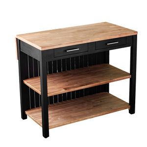 Solid wood kitchen island w/ drop-leaf countertop Image 5