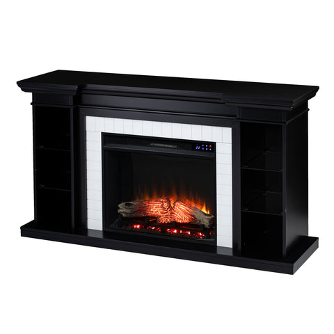 Image of Electric fireplace curio w/ storage Image 6