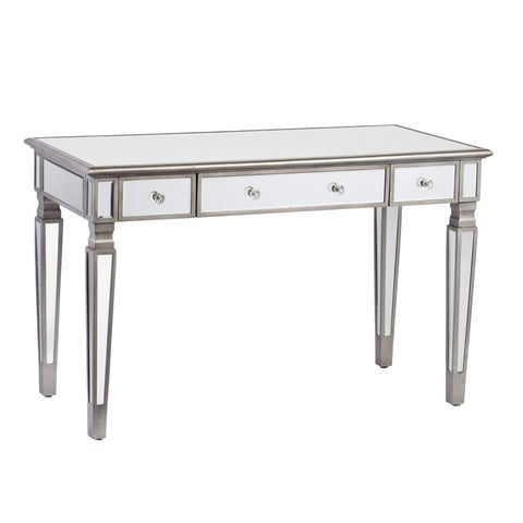 Image of Mirrored workstation or vanity desk w/ ample storage Image 2