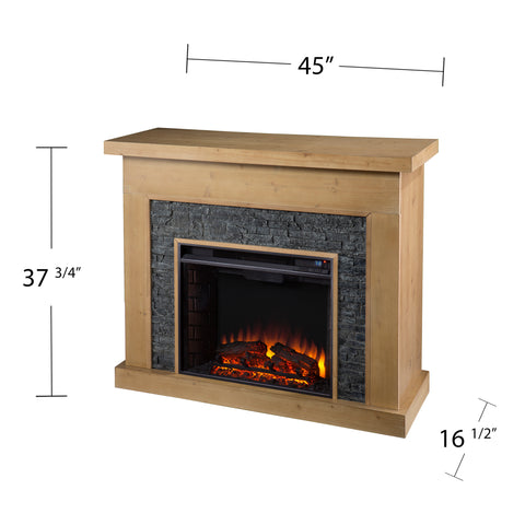 Image of Electric fireplace w/ faux stone surround Image 4