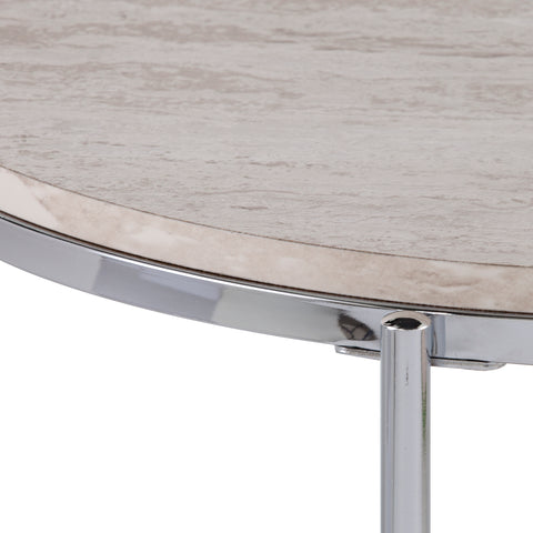 Image of Silas Round Faux Stone End Table