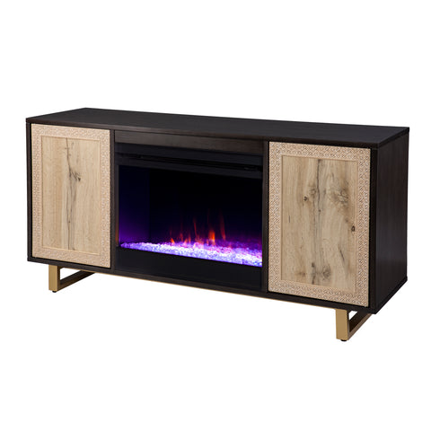 Image of Color changing electric fireplace w/ media storage Image 3