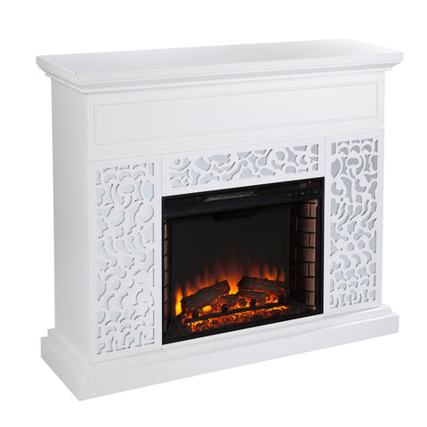 Image of Modern electric fireplace w/ mirror accents Image 4