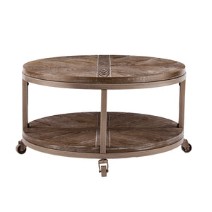 Goes anywhere round coffee table w/ display shelf Image 5