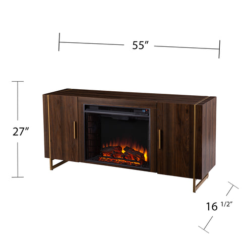 Image of Fireplace media console w/ gold accents Image 5