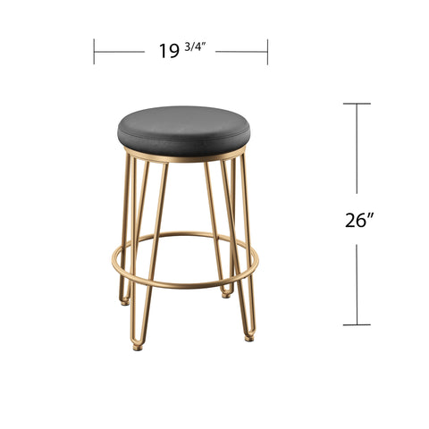 Image of Modern stool w/ faux leather seat Image 9