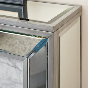 Trandling Mirrored Faux Marble Fireplace