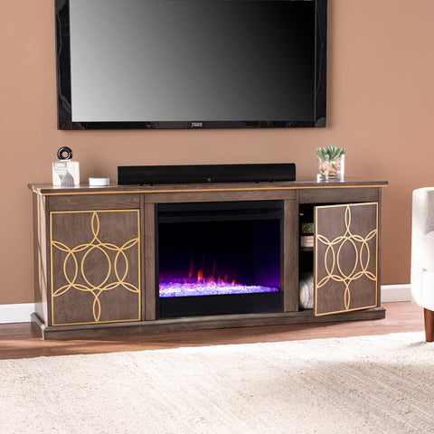 Image of Low-profile media console w/ color changing fireplace Image 2